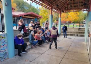 Fall at Salmon Hatchery with docents